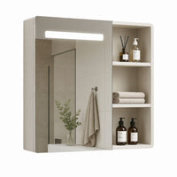 Mobile bagno sospeso con specchiera a LED e ripiani